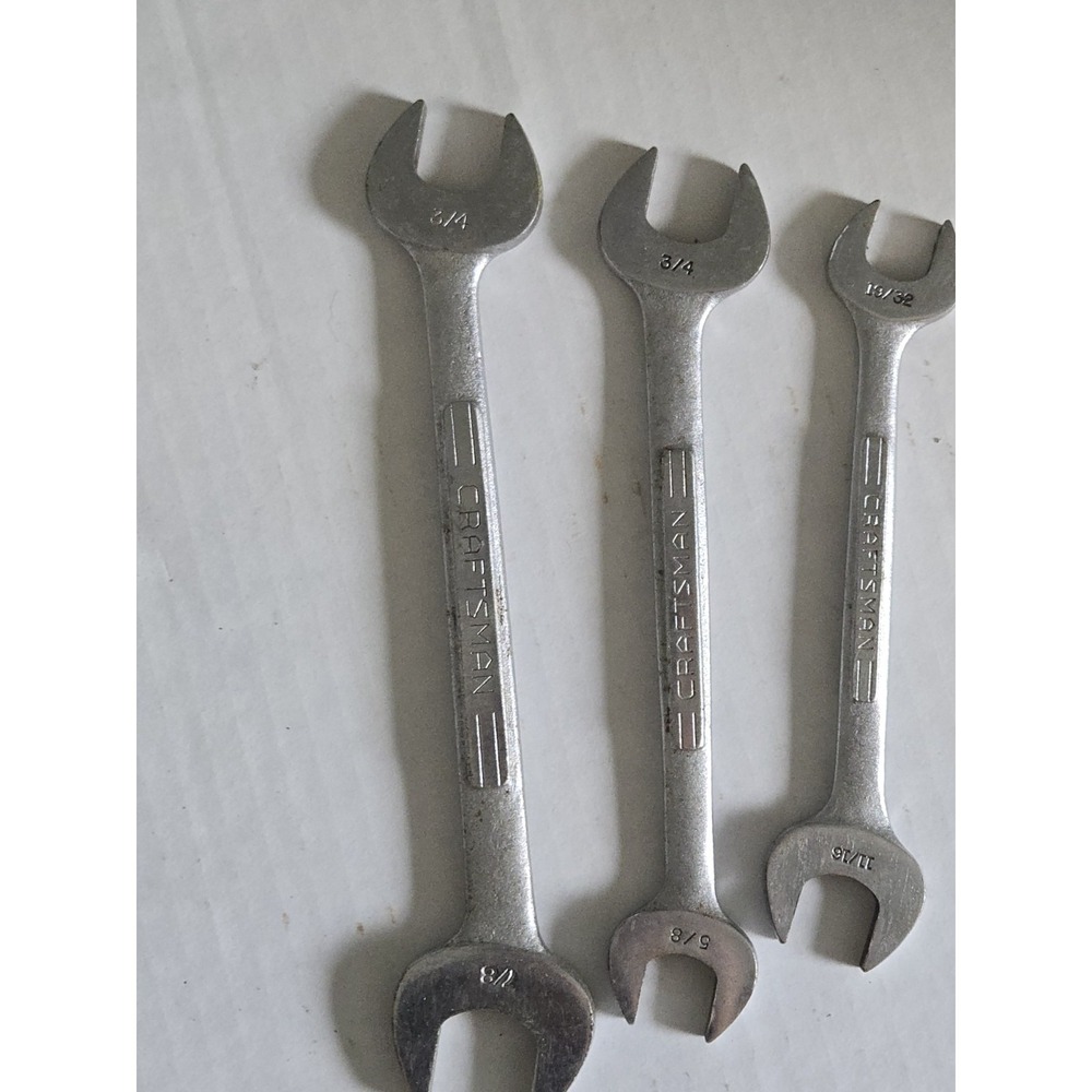 Craftsman Double Open End Wrench Set 3 Piece 3/4, 7/8, 5/8,  11/16,  19/32 USA